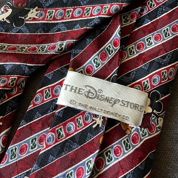 Vintage Disney Store Mickey Mouse striped silk tie 90s - Picture 3 of 4